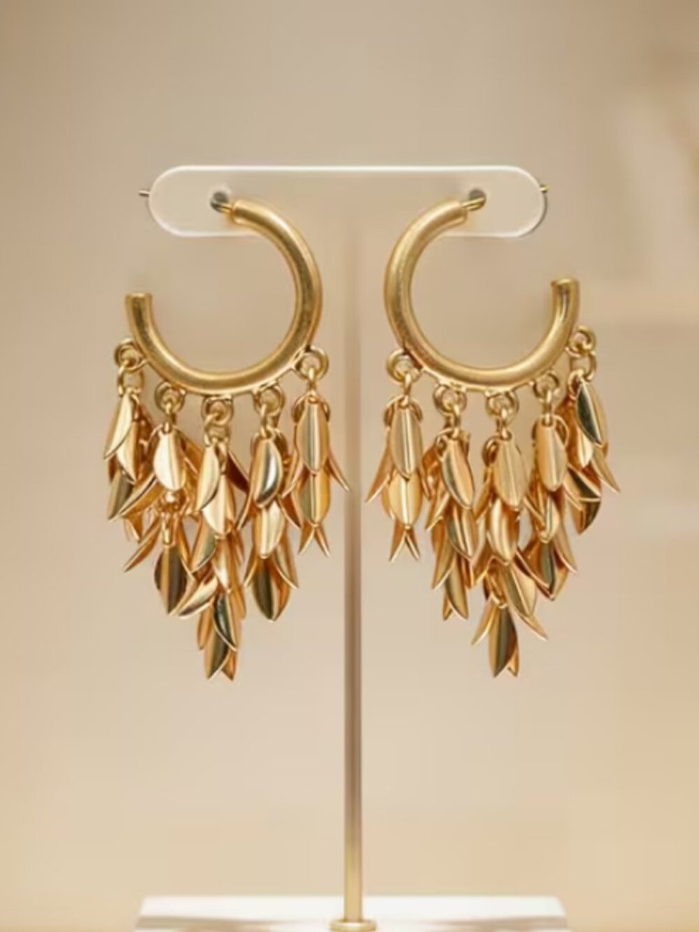 14K Gold Womens 2" Tall Hanging Drop Dangle Earrings Ladies 14 K Silver Jewelry